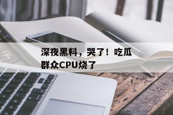 深夜黑料，哭了！吃瓜群众CPU烧了